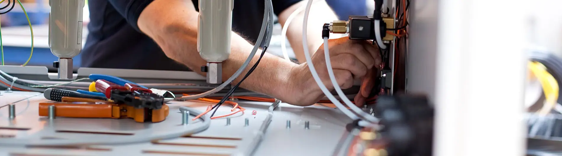 Engineer fixing gas generator